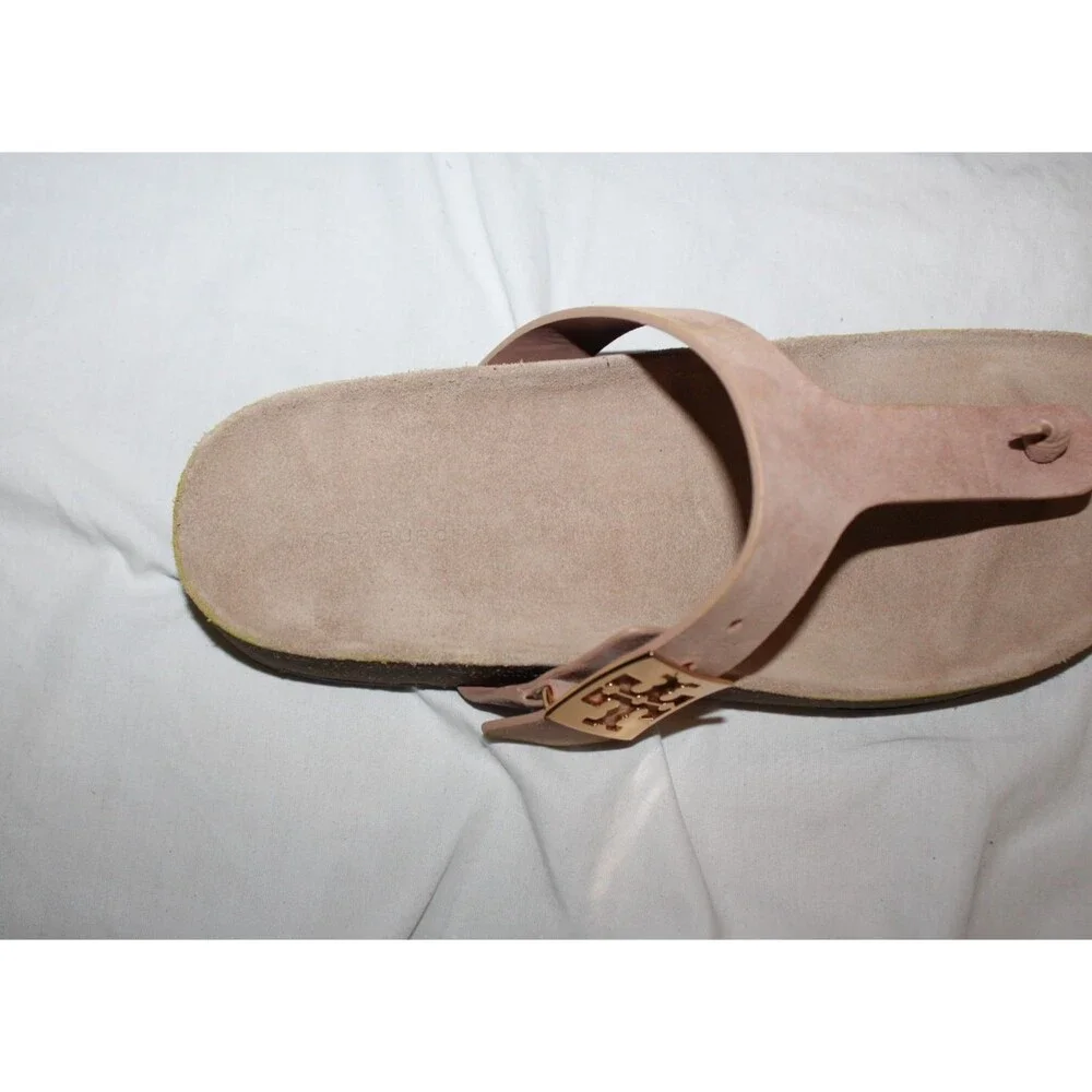 Tory Burch Women's Mellow Buckle Slide Thong Suede Sandals NIB MALVA/AROLA 11